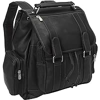 Double Loop Flap-Over Laptop Backpack, Black, One Size