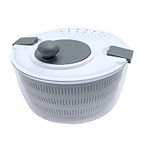 Cook with Color Salad Spinner - Lettuce and Produce Dryer with Bowl, Colander and Built in draining System for Fresh, Crisp, Clean Salad and Produce (Grey)
