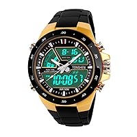 Unisex Outdoor Digital Sports Analog Quarz Dual Time Zone Military 12H/24H Backlight Calendar Date Water Resistant Waterproof Stopwatch Electronic LED Watch