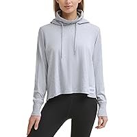 Calvin Klein Womens Performance Face-Cover Hoodie Grey Heather