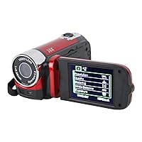 1080P 16MP DV Camera with 2.7' TFT, 16x Zoom Digital Video Camera, Rotatable, Rechargeable Digital Camera for Kids Teens Beginners (Red)