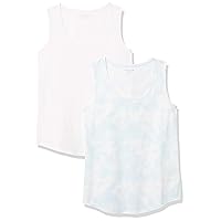 Amazon Essentials Women's Classic-Fit 100% Cotton Sleeveless Tank Top, Pack of 2