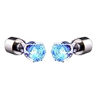 LED Faux Diamond Pierced Earrings Blue