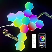 12 Pack Hexagon Light Panels - Smart RGB Hexagon LED Lights Wall Lights with APP & Remote Control Cool Music Sync Gaming Lights for Living Room, Bedroom, Gaming Room, Kids, Adults