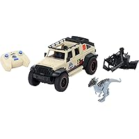 Hot Wheels Matchbox RC Jurassic World Dominion Jeep Gladiator, 6-inch Dracorex Dinosaur Figure, Remote-Control Toy Car with Auto-Capture Claw