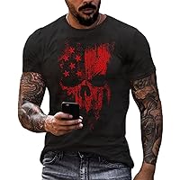 Mens Shirts,Summer Casual 3D Printed Plus Size Loose Fashion Short Sleeve Round Neck Top T-Shirt Tee Blouse 2024