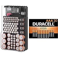 The Battery Organizer TBO1531 The Batt Storage Case, Black & Duracell - CopperTop AAA Alkaline Batteries - Long Lasting, All-Purpose Triple A Battery for Household and Business - 20 Count
