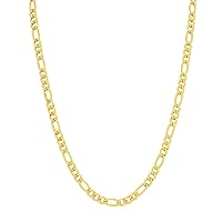 14K Yellow Gold Filled 5.2mm Figaro Chain with Lobster Clasp
