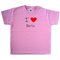 I Love Heart Berlin Pink Kids T-Shirt