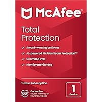 McAfee Total Protection 2024 | 1 Device | Antivirus Internet Security Software | VPN, Password Manager, Dark Web Monitoring | Amazon Exclusive | 1 Year Subscription | Key Card McAfee Total Protection 2024 | 1 Device | Antivirus Internet Security Software | VPN, Password Manager, Dark Web Monitoring | Amazon Exclusive | 1 Year Subscription | Key Card Shipped Code Download + Code