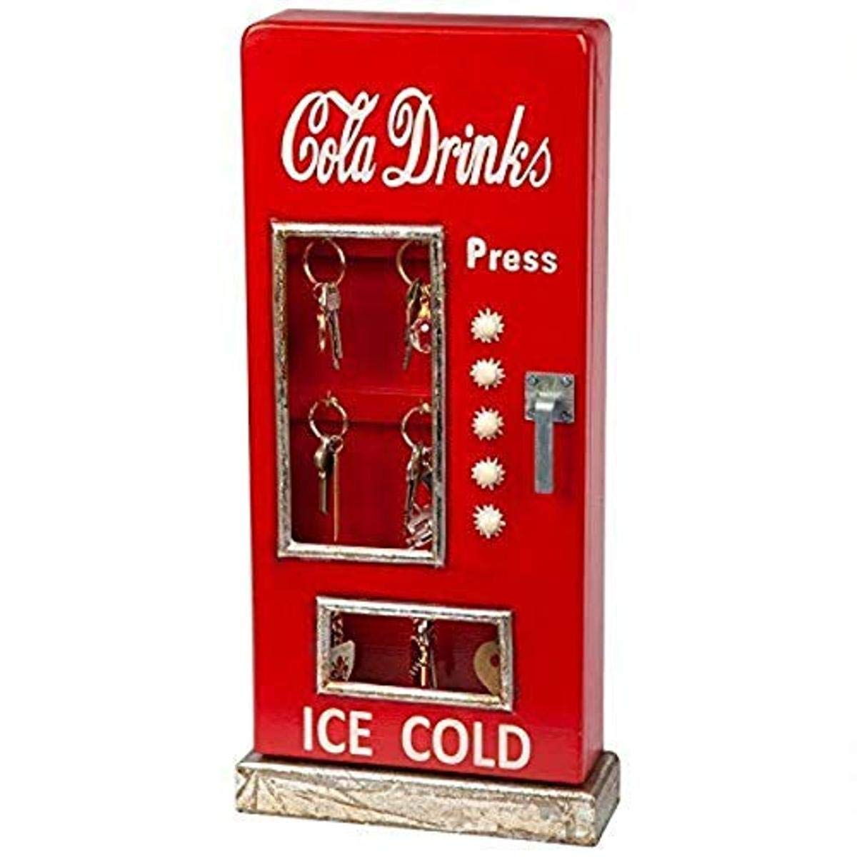 Design Toscano Retro 1950s Cold Drink Soda Pop Machine Key Cabinet, full color