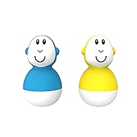 Bathtime Wobblers, Baby Bath Toy Protected w/Biocote to Keep Fresh & Clean, Easy to Grip, Sensory Learning - 2 Wobblers, 6 Months Old+, Blue & Yellow