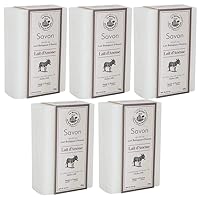 Maison du Savon de Marseille - French Soap made with Fresh Organic Donkey Milk and Organic Shea Butter - 125g Bars - Set of 5
