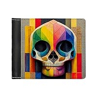 Skull Head Men's Wallet - Festive Wallet - Colorful Wallet (Black)