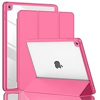 iPad 9th Generation Case 2021/iPad 8th Generation Case 2020 10.2 Inch with Pencil Holder, iPad 7th Gen 2019 Case with Clear Transparent Back, Auto Wake/Sleep Cover(Watermelon)