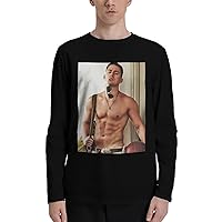 Channing Tatum T Shirts Mens Loose Fit Casual Athletic Long Sleeve Round Neckline Cotton T Shirts Tops