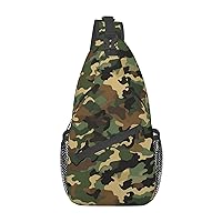 Camo Cross Chest Bag Diagonally Crossbody Shoulder Bag Travel Backpack Sling Bag for Women Men