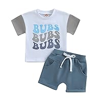 Summer Baby Boy Clothes Letter Print Short Sleeve T-Shirt Tops and Shorts Set Cute Baby Outfit for Boys