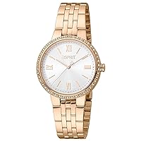 Esprit Women's White Dial Quartz Analog Watch, Rose Gold, ES1L333M0075, Rose Gold, Bracelet, Rose Gold, Bracelet