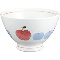 Okugawa Pottery 248078 Hasami Ware Rice Bowl, Small, Apple, Red, Red, Product Size: Approx. 4.3 x 4.3 x 2.7 inches (11 x 11 x 6.8 cm)