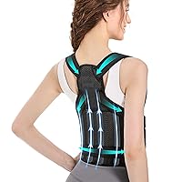 Back Brace Posture Corrector for Women and Men,Adjustable Breathable Back Straightener,Upper and Lower Back Support and Providing Pain Relief from Neck,Back andShoulder (Black, Medium)