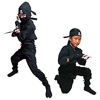 Halloween Children's Ninja Uniform/ Martial Art Costume! Black/Red (Black, 2L)