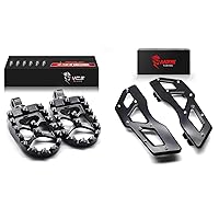 MZS Motorcycle Foot Pegs + Front Floorboards Compatible with Touring Electra Street Glide Road King Softail Trike Ultra Limited
