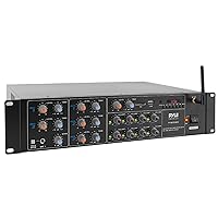 8-Channel Wireless Bluetooth Power Amplifier - 4000W Rack Mount Multi Zone Sound Mixer Audio Home Stereo Receiver Box System w/ RCA, USB, AUX - For Speaker, PA, Theater, Studio/Stage - PT8050CH