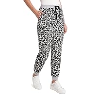 Vince Camuto Womens Leopard Comfy Jogger Pants Gray L