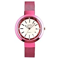 Eton Ladies Neon Baby Pink Dial & Mesh Bracelet Strap Fashion Watch 3081L