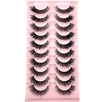 HBZGTLAD New 10 pairs Natural Lashes 3D Mink Lashes Faux Mink Fluffy Lash Soft Full Thick Wispy Eyelash Dramatic False Eyelashes Makeup (Z8)