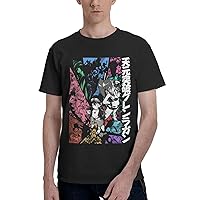 Anime Gurren Lagann T Shirt Man's Summer O-Neck Shirts Casual Short Sleeves Tee Black