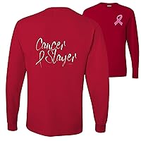 Cancer Slayer Brave Breast Cancer Awareness Front & Back Mens Long Sleeves