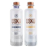 USKO Original and USKO Citrus Non Alcoholic Vodka 700ml | USKO Non Alcoholic Spirits | 0.0% ABV. Non Alcoholic Vodka Alternative, Original Flavor by Spirits of Virtue | Imported by Think Distributors
