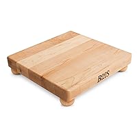 John Boos Boos Block B Series Square Wood Cutting Board with Feet, 1.5-Inch Thickness, 12