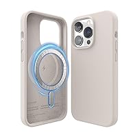 elago Magnetic Case Compatible with MagSafe iPhone 14 Pro Case MagSafe - Built-in Magnets, Liquid Silicone Case, Shockproof, Strong Magnet - 6.1 inch [Stone]