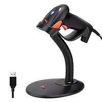 Tera Pro Extreme Performance Laser High Speed Barcode Scanner with Stand Auto Sensing On and Off by Smart Stand USB Wired 1D Handheld Plug and Play Bar Code Reader for Small Business Library 6900