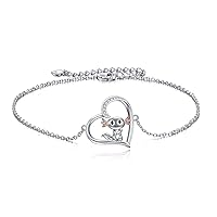 Highland Cow/Elephant/Axolotl/Dragon Bracelet 925 Sterling Silver Animal Jewelry Gifts for Women Girls