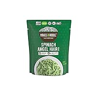 Miracle Noodle Spinach Angel Hair Pasta - Ready-To-Eat Plant Based Shirataki Noodles, Keto, Vegan, Gluten-Free, Paleo, Konjac Noodles, Low Calorie & Carb Pasta, Soy Free, Non-GMO - 7 Oz, 1-Pack