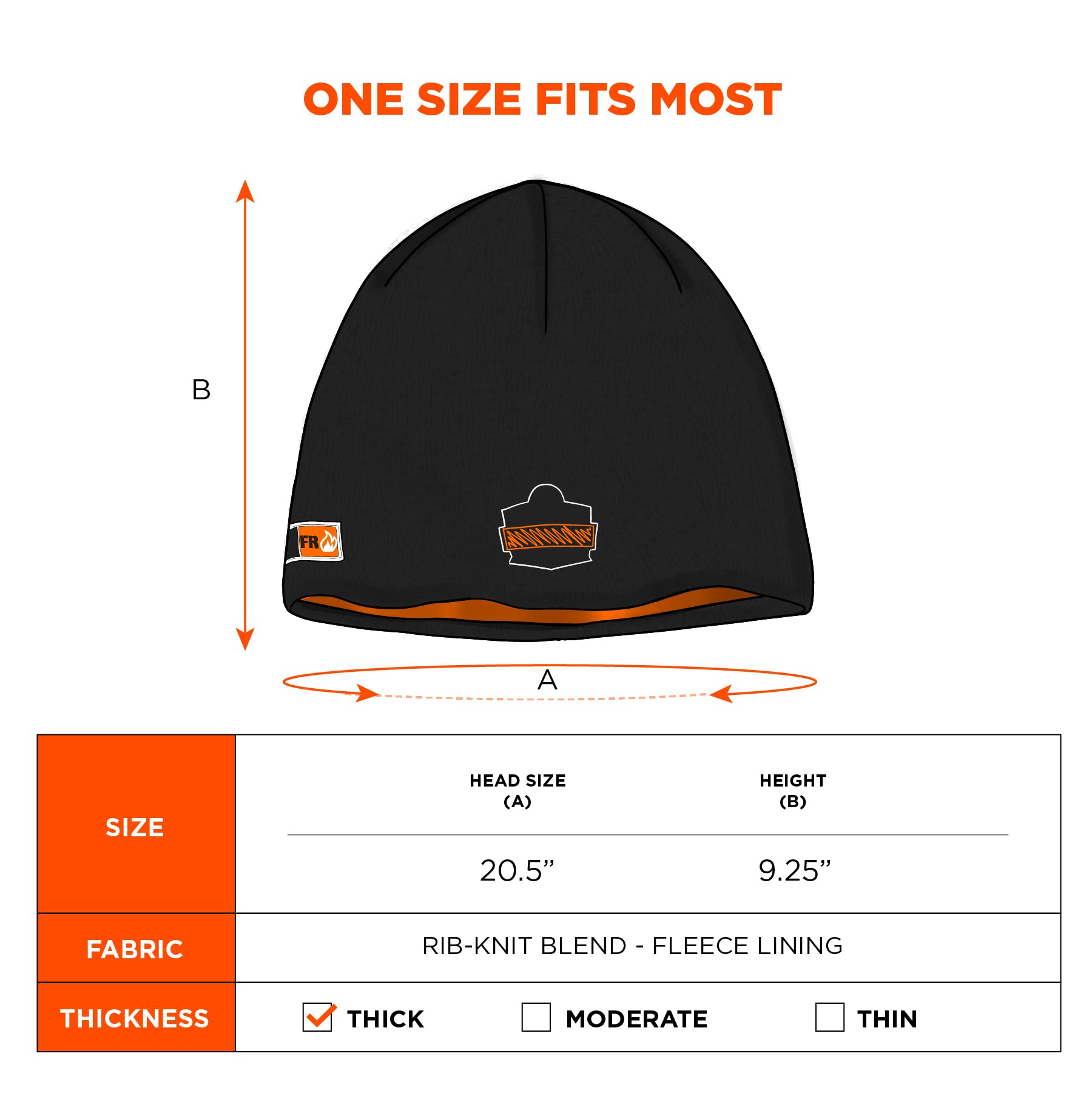 Ergodyne N-Ferno 6816 Thermal Reversible Knit Beanie Hat