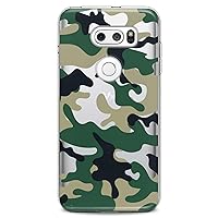 Case Replacement for LG G7 ThinkQ Fit Velvet G6 V60 5G V50 V40 V35 V30 Plus W30 Green Camouflage Print Boy Slim fit Soft Clear Camo Manly Cute Flexible Silicone Manly Design White Male Style