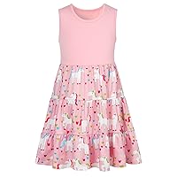 Lovekider Girls Casual Dress for Summer 3D Cute Swing Sundress Playwear Twirling Tiered Midi Dresses 4-9T