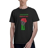Juneteenth Freedom Day Flag T-Shirts Mans Casual Top Crewneck Short Sleeve Tee