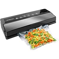 GERYON Vacuum Sealer Machine, Automatic Food Sealer, Starter Kit|Led Indicator Lights|Easy to Clean|Dry & Moist Food Modes| Compact Design (Silver)