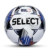 USL Brillant Replica v24 Soccer Ball, White/Blue/Red, Size 5