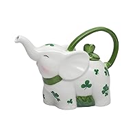 56652 Fine Porcelain Shamrock Lucky Elephant Teapot, 7-1/4