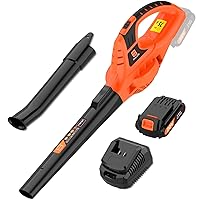 Leaf Blower Cordless,21V Handheld Electric Leaf Blower with 2.0Ah Battery and Charger, 2 Speed Mode, Lightweight Battery Powered Leaf Blower for Lawn Care, Patio, Yard, Sidewalk