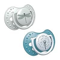 Redify 2X Baby Silicone Soother 6-18 Months | Pack of 2 | Hygenic Cover | Dynamic Tip | Enables Free Breathing | Botanic Collection | Grey