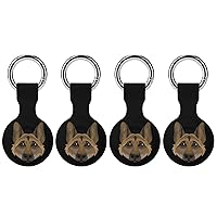 German Shepherd Dog Face Silicone Case for Airtags Holder Tracker Protective Cover with Keychain Air Tag Dog Collar Accessories