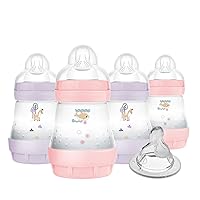 Easy Start Anti-Colic Baby Bottle, Slow Flow, Breastfeeding-Like Silicone Nipple Bottle, Reduces Colic, Gas, & Reflux, Easy-to-Clean, BPA-Free, Vented Baby Bottles for Newborns, 0-3 Months